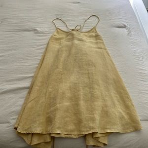 Free People Yellow Linen Dress